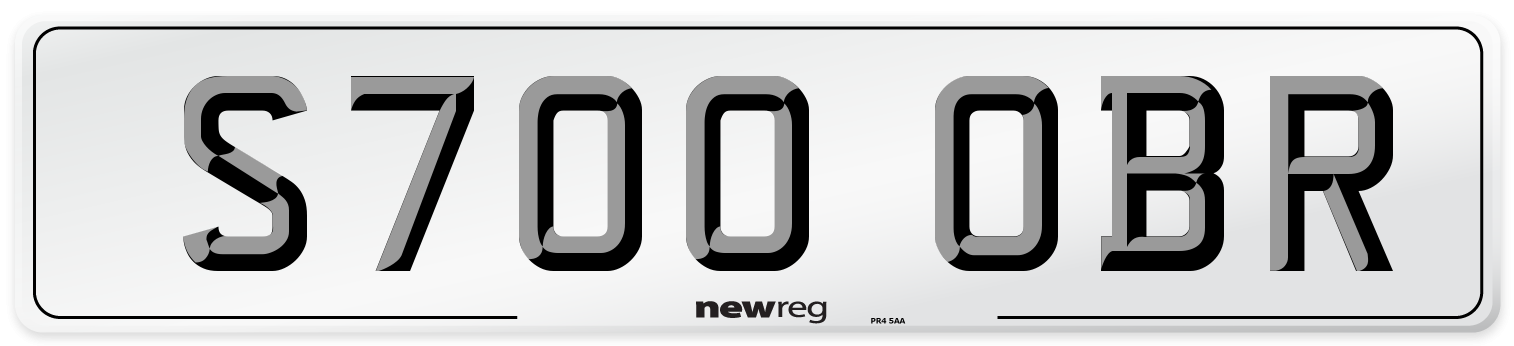 S700 OBR Number Plate from New Reg